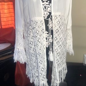 NWOT WHITE LACE DUSTER